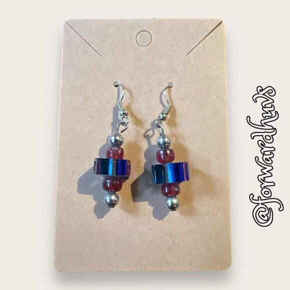 Bundle Sale 3 for $15 | Hand Crafted Glass Dangle Earrings - Picture 6 of 8